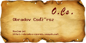 Obradov Csörsz névjegykártya